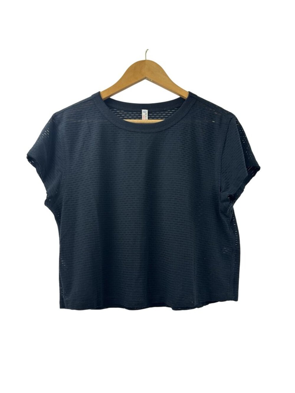 Free People Movement Second Base Tee Women’s Medium Black Ribbed Cropped